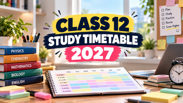 CBSE Class 12 study timetable 2027